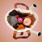 Picklefab Designer Pickleball Bags for Women | Canvas & Vegan Leather Pickle Ball Tote Bag with Cover Pockets for 4 Paddles | 12"x14"x5.5" Medium Tote Bag with Paddle Pocket & Fence Hook