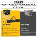 RPTX Pickleball Cart | Tennis Ball Hopper | 150 Ball Capacity | Multiple Storage Pockets | Carrying Bag | Lightweight & Portable | Coaching Cart for Practice & Training