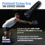 Hesacore Pickleball Paddle Carbon Grip - 5.25in - Stiff Feel - Supports Tennis Elbow, Enhances Grip Strength, Reduces Vibration with Finger Support and Anti-Sweat - Medium