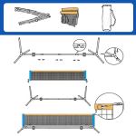 Eastgoing 10 ft Mini Portable Soccer Tennis Net | Mini Pickleball Net System with Carrying Bag for Driveway Backyard. Easy Assemble Beach Tennis Net | Tennis Practice for Indoor and Outdoor