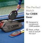 CRBN Pickleball - Pro Team Tour Pickleball Paddle Bag with Built-in Zip-Off Sling Bag - Padded Side Pockets for 6 Paddles, Shoes & More (Black/Pearl)