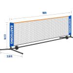 Eastgoing 10 ft Mini Portable Soccer Tennis Net | Mini Pickleball Net System with Carrying Bag for Driveway Backyard. Easy Assemble Beach Tennis Net | Tennis Practice for Indoor and Outdoor