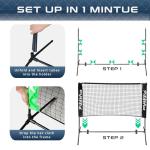 PIKKOFUN Mini Pickleball Net (5 FT Wide), Small Portable Dink Practice Net for Indoor & Outdoor, 60-Second Tool-Free Setup, Carry Bag Included, Pickleball Gifts for Women & Men, Black Net