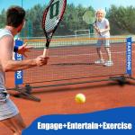 Eastgoing 10 ft Mini Portable Soccer Tennis Net | Mini Pickleball Net System with Carrying Bag for Driveway Backyard. Easy Assemble Beach Tennis Net | Tennis Practice for Indoor and Outdoor