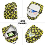 JHKKU Yellow Pickleballs Women's Quilted Backpack Casual Lightweight Backpack Purse Ladies Fashion Travel Handbag Shoulder Bags S
