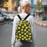 JHKKU Yellow Pickleballs Women's Quilted Backpack Casual Lightweight Backpack Purse Ladies Fashion Travel Handbag Shoulder Bags S