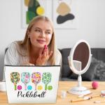 JioJio Chan Pickleball Lover Gift Makeup Bag, Pickleball Player Stuff, Thank You, Birthday Gifts for Women, Coach, Sister, Teen, Daughter, Bff, PU Leather Makeup Cosmetic Bag