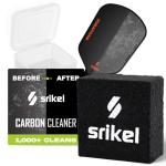 Srikel Pickleball – Paddle Cleaner Eraser with Carrying Storage Case, Premium Carbon Fiber Pickle Ball Racket Cleaner, Fast & Easy Rubber Eraser Removes Ball Residue, Dirt & Scratches, Black