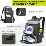 HAMBOLY Pickleball Bag for Men & Women, Large Pickleball Backpack with Shoes Compartment and Cooler, Fence Hook Design