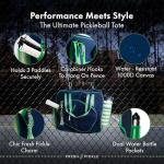 Lola Pickleball Tote Green - Designer Series Pickleball Bag for Women and White Cap for Women – Lightweight, Moisture-Wicking, Adjustable Hat with Embroidered Design