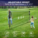 BAGAIL All-in-1 Badminton Net, Height Adjustable (Up to 5.1') Kids Volleyball Net, Quick Setup Sports Net with Portable Bag for Pickleball, Tennis, Pool, Backyard & Indoor Games - 10ft, Blue