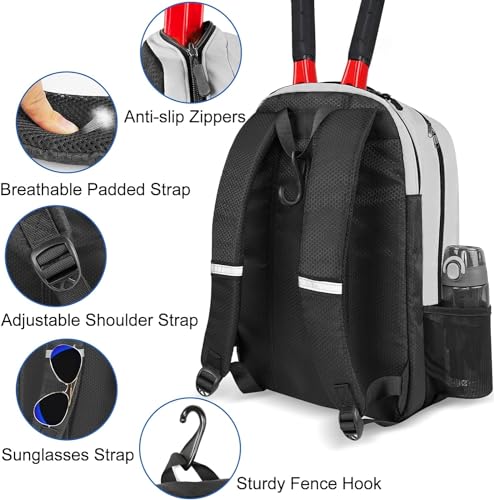 Ytonet Pickleball Bag Backpack 2 Rackets Insulated Pocket