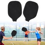 WAQYGZO 2 PCS Pickleball Paddle Covers Black Neoprene Paddle Cover Universal 8.26 x 11.8Inch Zippered Universal Racket Sleeve Paddle Storage Bag Fits USAPA Standard Pickleball Racquets