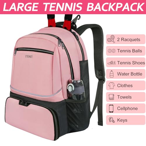 Ytonet Pickleball Bag: Backpack for 2 Paddles & Gear