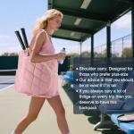 CCGTIOR 2-in-1 Tennis Tote Bag & Tennis Racket Backpack – Extra-Large Quilted Pickleball Racquet Bags, Water-Resistant & Lightweight for Men & Women (Pink)