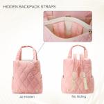 CCGTIOR 2-in-1 Tennis Tote Bag & Tennis Racket Backpack – Extra-Large Quilted Pickleball Racquet Bags, Water-Resistant & Lightweight for Men & Women (Pink)