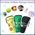 Sunnymove 3 Pcs Pickleball Ball Holder Portable Pickleball Bags Funny Tennis Storage Bags with Hook for Hanging Neoprene Pickle Ball Accessories Gifts for Men Women