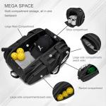 TILDOSAC Versatile Pickleball Backpack For Sport, Large Paddles Duffle Bag With Shoes Compartment For Travel (Deep Black)