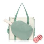 Mini Momo Durable Pickleball Tote Bag with Large Capacity & Adjustable Crossbody Strap (Mint)