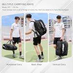 TILDOSAC Versatile Pickleball Backpack For Sport, Large Paddles Duffle Bag With Shoes Compartment For Travel (Deep Black)