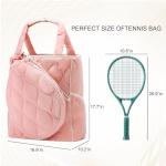 CCGTIOR 2-in-1 Tennis Tote Bag & Tennis Racket Backpack – Extra-Large Quilted Pickleball Racquet Bags, Water-Resistant & Lightweight for Men & Women (Pink)