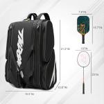 TILDOSAC Versatile Pickleball Backpack For Sport, Large Paddles Duffle Bag With Shoes Compartment For Travel (Deep Black)
