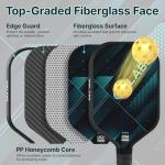 Golabs PB1 Pickleball Paddles Set of 2, Durable Fiberglass Surface& 16mm STR-Core Power Polymer Core, USAPA Approved, 8oz Lightweight & Comfort Anti-Slip Elongated Grip for Increased Power and Spin