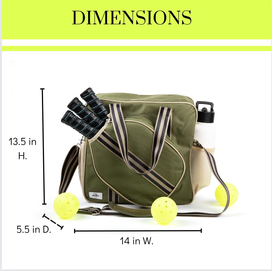 Golden Co. Olive Green Pickleball Bag by Stay