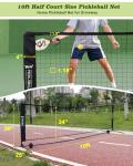 NQV Pickleball Set with Net,10FT Half Court Size Pickleball Net Portable Outdoor Indoor Driveway Home+4 Wood Paddles+4 Balls+4 Ball Retrievers for Adults Kids Beginners Pros