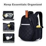 KAVIGOR Pickleball Bag, Quilted Pickleball Backpack with Shoe Compartment & Waterproof Pocket, Pickle Ball Paddle Bag Fits 2 to 4 Paddles for Women and Men