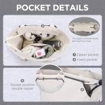 SMRITI Canvas Tennis Tote Bag for Women, Portable Tennis Racquet Shoulder Bag for Large Tennis Racket, Badminton, Pickleball, Padel (Light Grey)