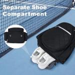 KAVIGOR Pickleball Bag, Quilted Pickleball Backpack with Shoe Compartment & Waterproof Pocket, Pickle Ball Paddle Bag Fits 2 to 4 Paddles for Women and Men