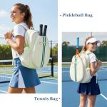 Pickleball Bag Backpack Fits 2 to 6 Paddles, Large Pickle ball Bags for Men and Women with Shoe Compartment and Fence Hook, Great Pickleball Gifts