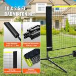 VEVOR Badminton Net, Height Adjustable Volleyball Net, 10ft Wide Foldable Pickleball Net, Portable Easy Setup Tennis Net Set with Poles, Stand and Carry Bag, for Kids Backyard Game Indoor Outdoor Use
