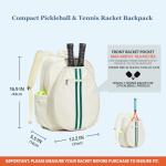 Pickleball Bag Backpack Fits 2 to 6 Paddles, Large Pickle ball Bags for Men and Women with Shoe Compartment and Fence Hook, Great Pickleball Gifts