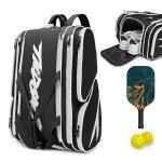 TILDOSAC Versatile Pickleball Backpack For Sport, Large Paddles Duffle Bag With Shoes Compartment For Travel White