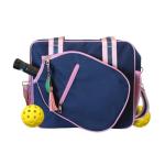Fresh Pickle Lola Pickleball Tote Bag for Women - Designer Pickleball Bag with Paddle Storage, Zip Pockets & Shoulder Strap, Chic, Durable, Water-Resistant Pickle Ball Bags, Navy/Pink