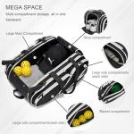 TILDOSAC Versatile Pickleball Backpack For Sport, Large Paddles Duffle Bag With Shoes Compartment For Travel White