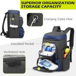 HAMBOLY Pickleball Bag for Men & Women, Large Pickleball Backpack with Shoes Compartment and Cooler, Fence Hook Design