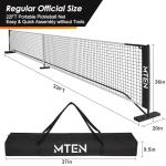 MTEN Pickleball Net, Portable Pickleball Net for Driveway, 22 FT USAPA Regulation Size, Steady Metal Frame, with Carrying Bag for Backyards, Driveways, Outdoor Indoor