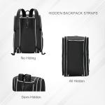 TILDOSAC Versatile Pickleball Backpack For Sport, Large Paddles Duffle Bag With Shoes Compartment For Travel White