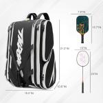 TILDOSAC Versatile Pickleball Backpack For Sport, Large Paddles Duffle Bag With Shoes Compartment For Travel White