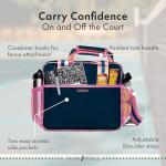 Fresh Pickle Lola Pickleball Tote Bag for Women - Designer Pickleball Bag with Paddle Storage, Zip Pockets & Shoulder Strap, Chic, Durable, Water-Resistant Pickle Ball Bags, Navy/Pink