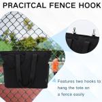 VASCHY Pickleball Tote Bags For Women With Fence Hook, Pickleball Paddle Holder Case Quilted Puffer Work/Gym/Sports Tote for 2 Rackets with Crossbody Strap Black