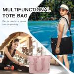 VASCHY Pickleball Tote Bags For Women With Fence Hook, Pickleball Paddle Holder Case Quilted Puffer Work/Gym/Sports Tote for 2 Rackets with Crossbody Strap Black