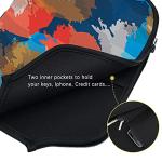 Neoprene Pickleball Paddle Cover with Inner Pockets and Handle Strap - Racket Sleeve with Ball Holder Organizer Bag (Red Art Print)