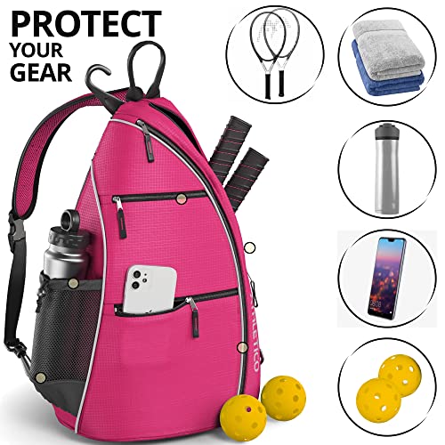 Athletico Sling Bag for Pickleball and Travel (Pink)
