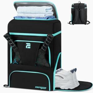 ESCRODOI Pickleball Bag with Shoe Compartment & Cooler, Large Pickleball Sport Backpack with Wet Dry Pocket for Men&Women, Multi-Pocket Gym Bags for Sports&Work with Laptop Compartment, Black