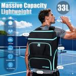 ESCRODOI Pickleball Bag with Shoe Compartment & Cooler, Large Pickleball Sport Backpack with Wet Dry Pocket for Men&Women, Multi-Pocket Gym Bags for Sports&Work with Laptop Compartment, Black