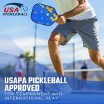 Pickleball Set with Bag - Carbon Fiber 14mm - 2 USAPA Pickleball Paddles, 2 Indoor and 2 Outdoor Pickleball Balls, 2 Cooling Towels - Rackets for Adults and Teens
